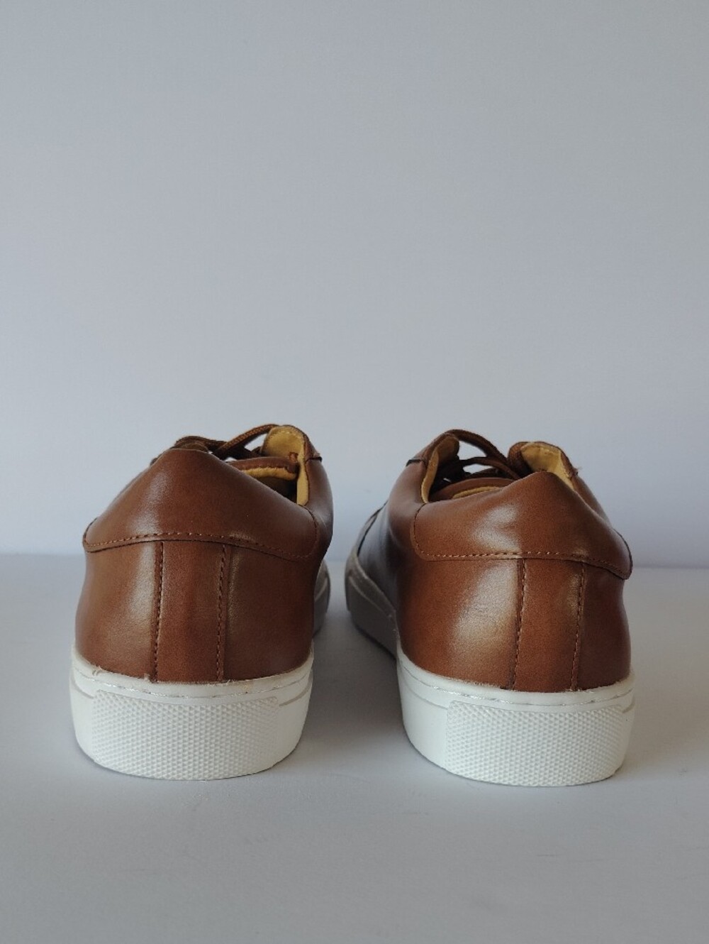 Ace Marks Low-Top Leather Sneakers in Brown - Clean Casual Men's 10 Like New - Picture 7 of 8